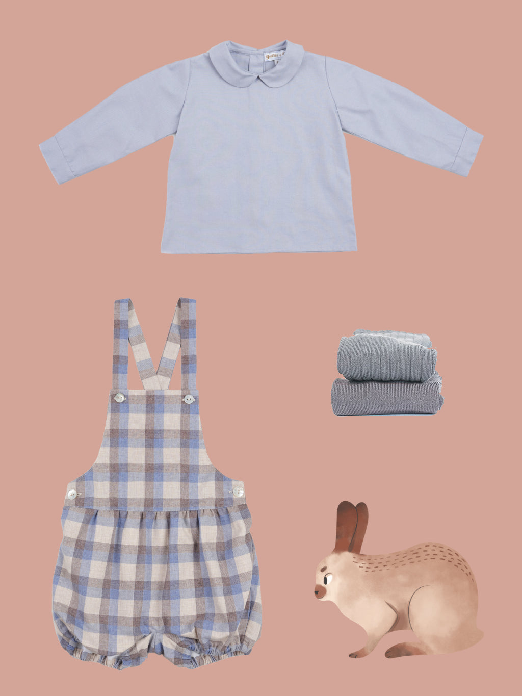 autumn baby boy outfit in grey and blue