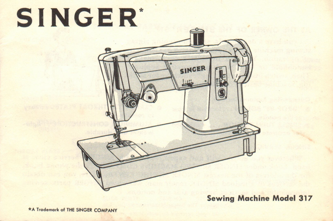 SINGER 317(K) Instruction Manual (printed copy) – Beccles Sewing