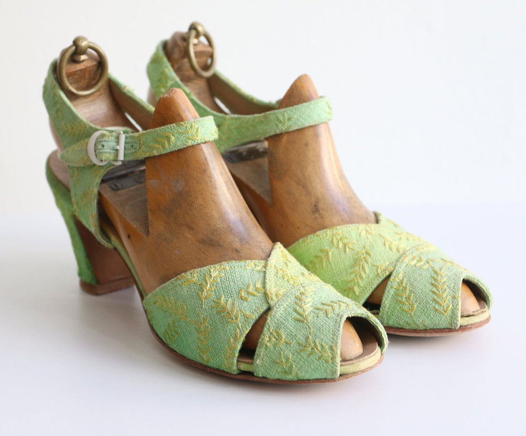 green heeled sandals uk