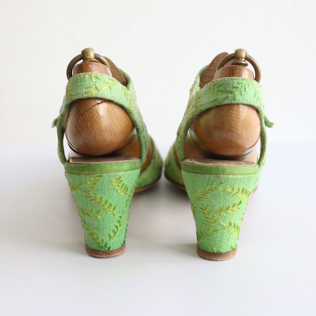 green heeled sandals uk