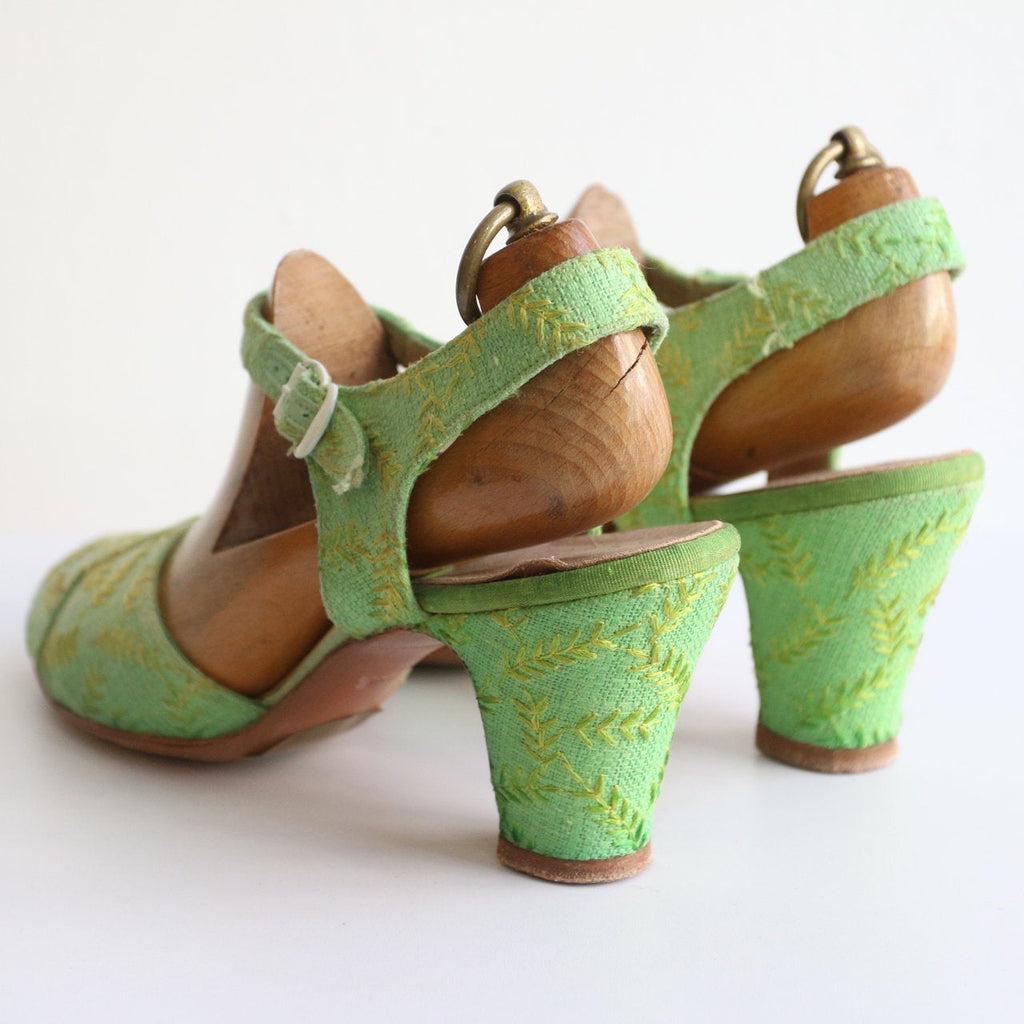 green heeled sandals uk