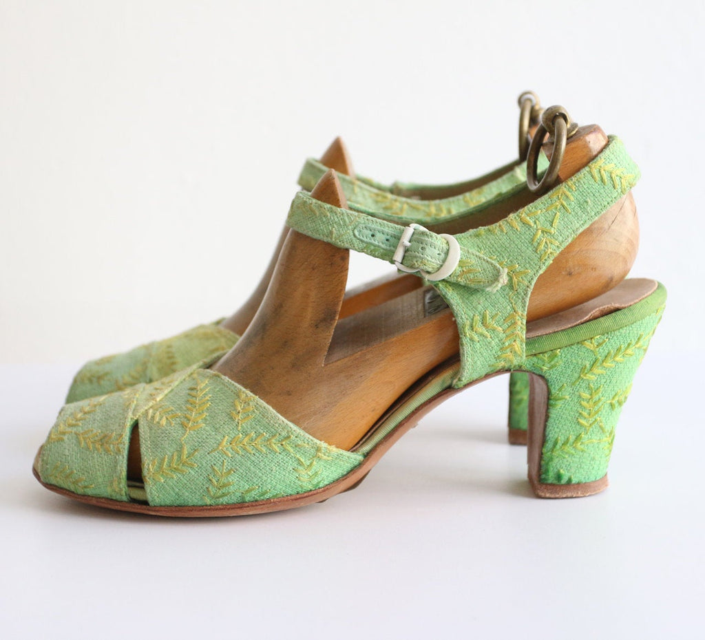 green heeled sandals uk