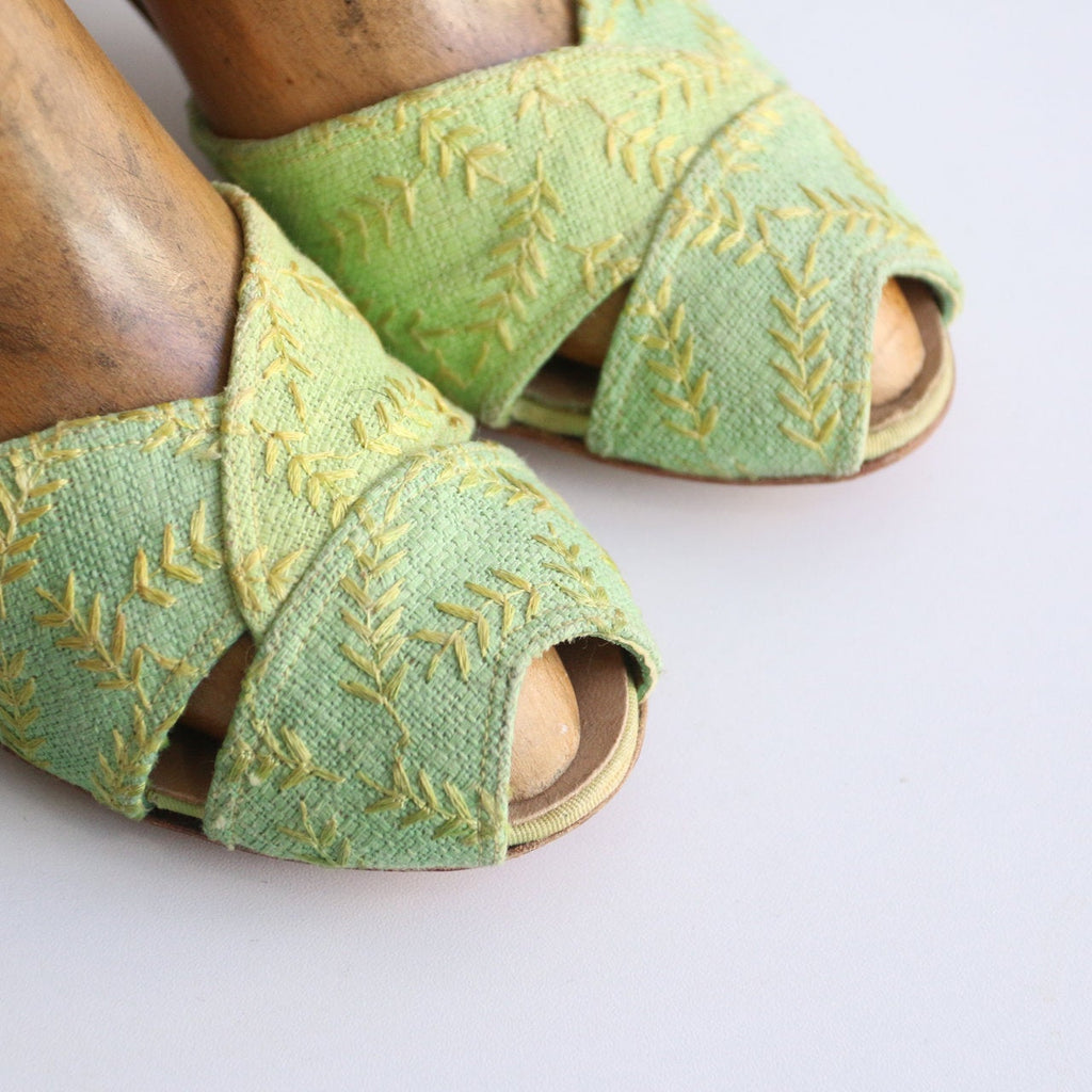 green heeled sandals uk