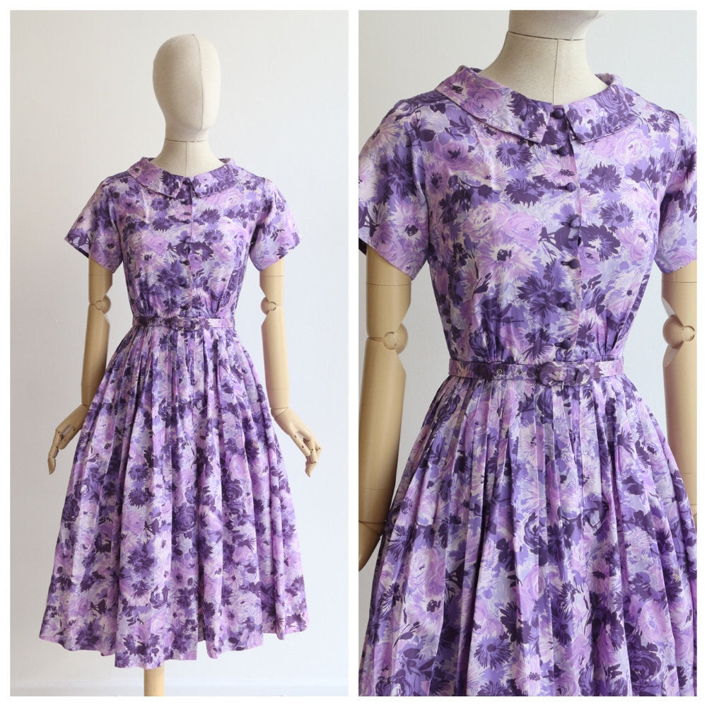 purple 1950s dress
