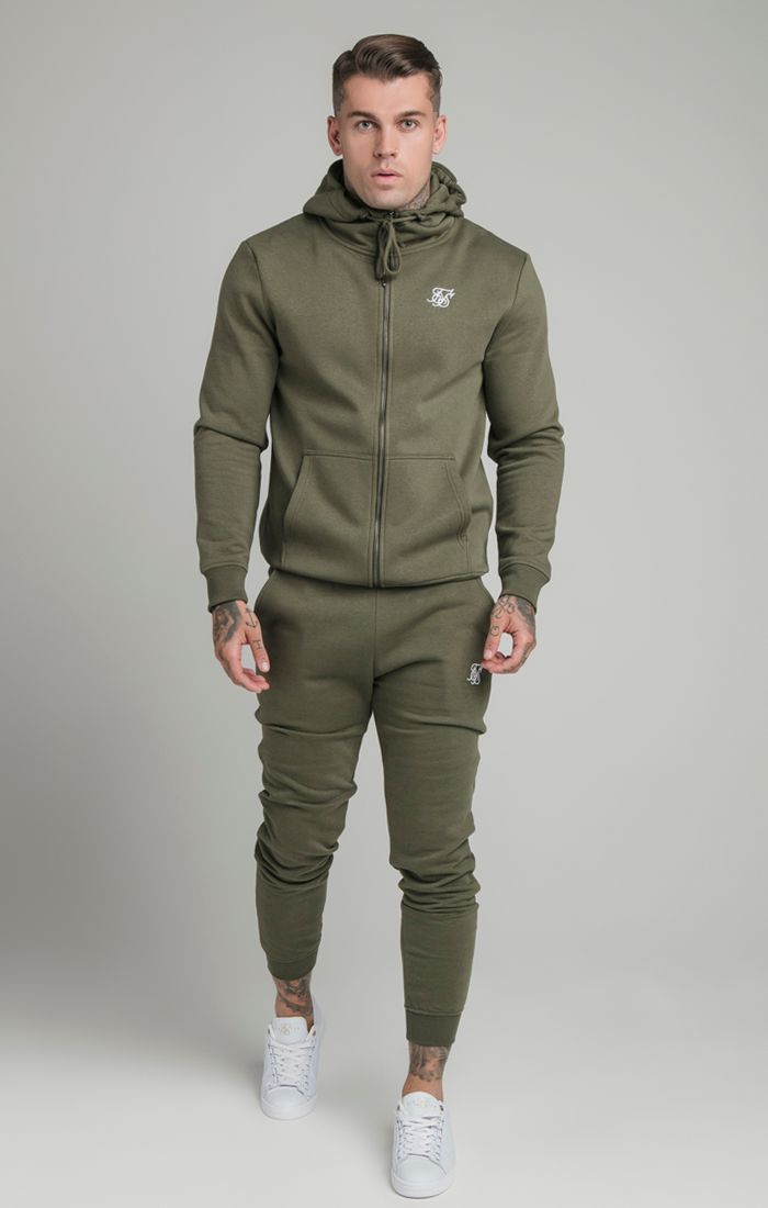 SikSilk | Muscle Fit Jogger – Khaki