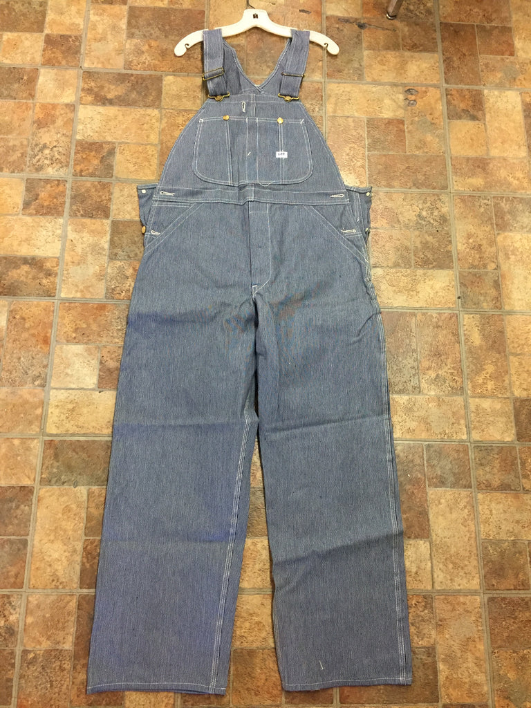 Vintage 1960's NOS Lee Denim Work Overall Hickory Stripe Union Made Sa ...