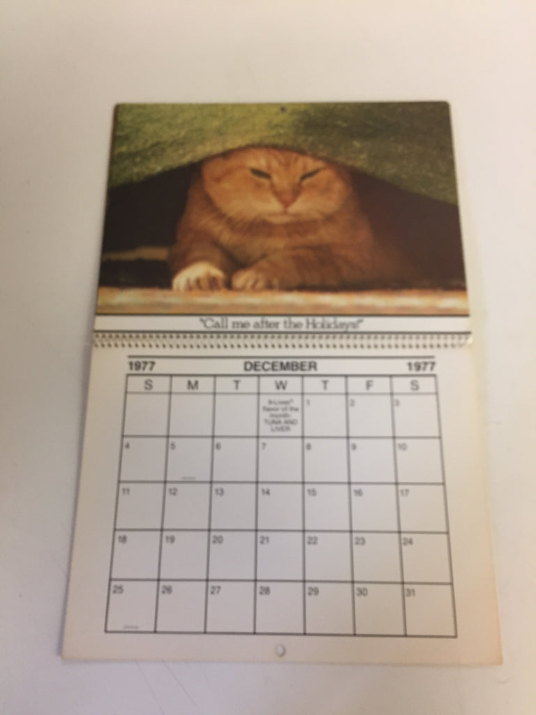 Vintage 1977 9Lives Presents THE MORRIS CALENDAR Morris The Cat Time