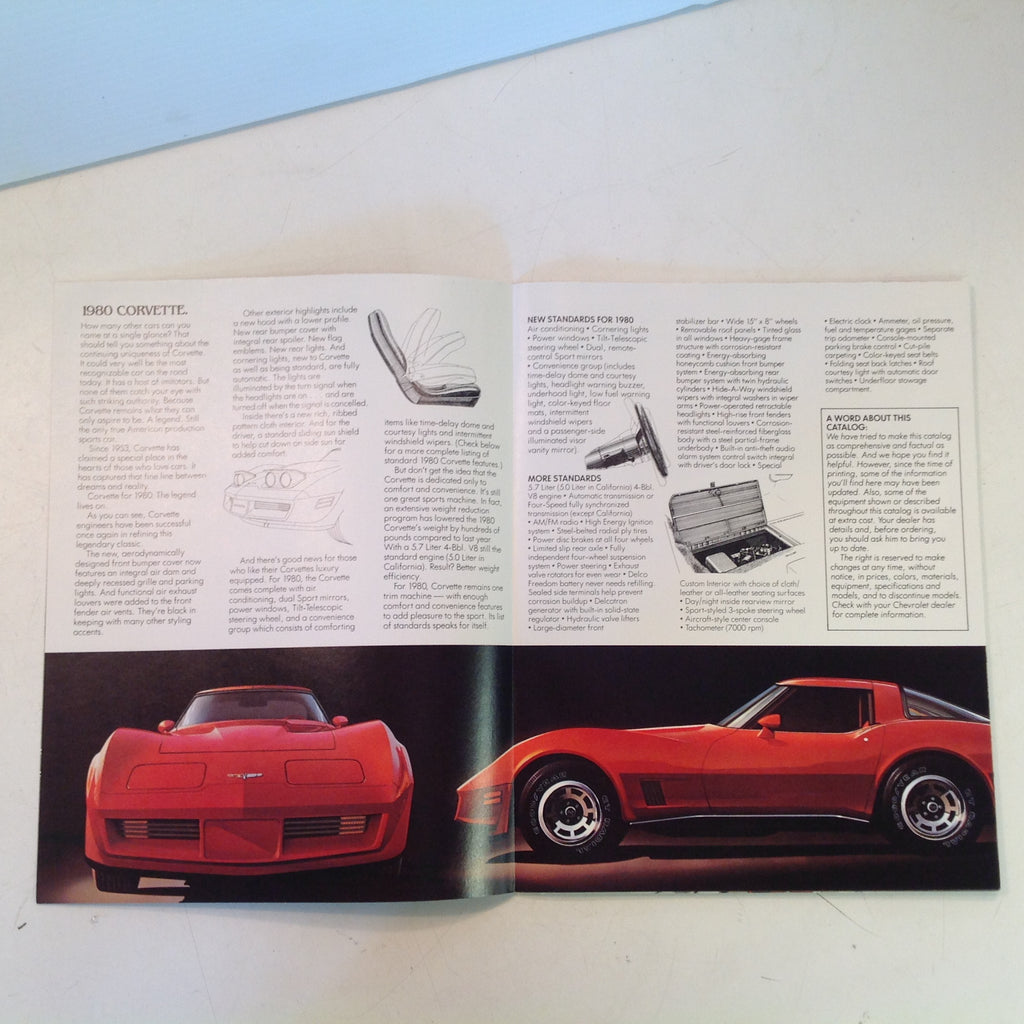 Vintage 1979 Chevrolet 1980 Corvette Informational Sales