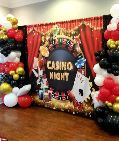 Custom Las Vegas Theme Party Decoration Shining Red Beam Photo Backdrop –  Mocsicka Party