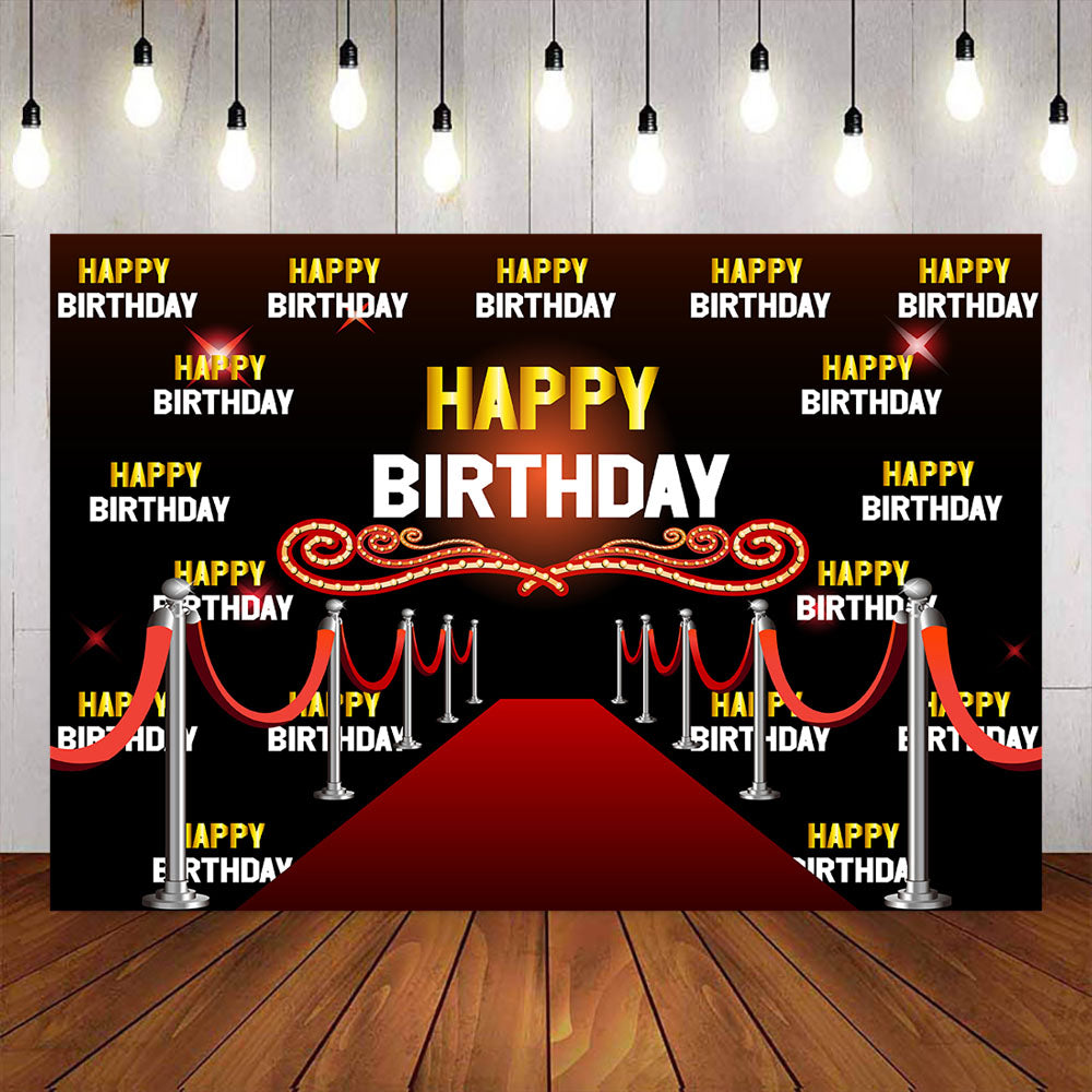Mocsicka Hollywood Vip Happy Birthday Step and Repeat Red Carpet Background