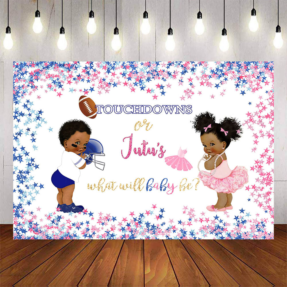 Mocsicka Touchdowns or Tutus Gender Reveal Baby Shower Backgrounds ...