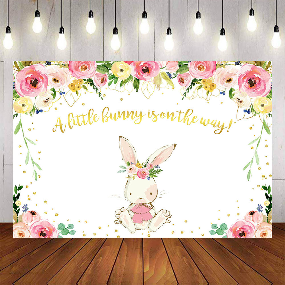 Mocsicka Little Bunny and Flowers Baby Shower Party Banners – Mocsicka ...