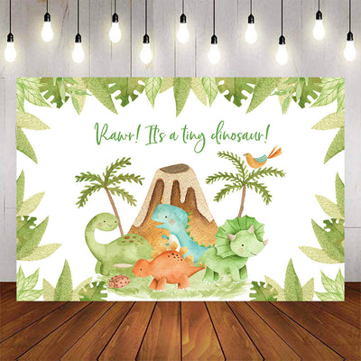 Mocsicka Dinosaur Baby Shower Backdrop Safari Jungle Green