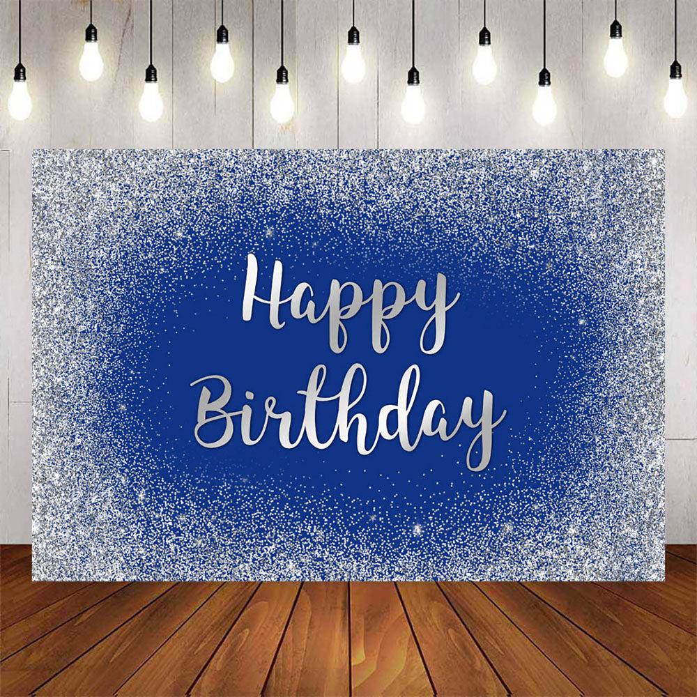 Mocsicka Sliver Dots Happy Birthday Blue Backgrounds – Mocsicka Party