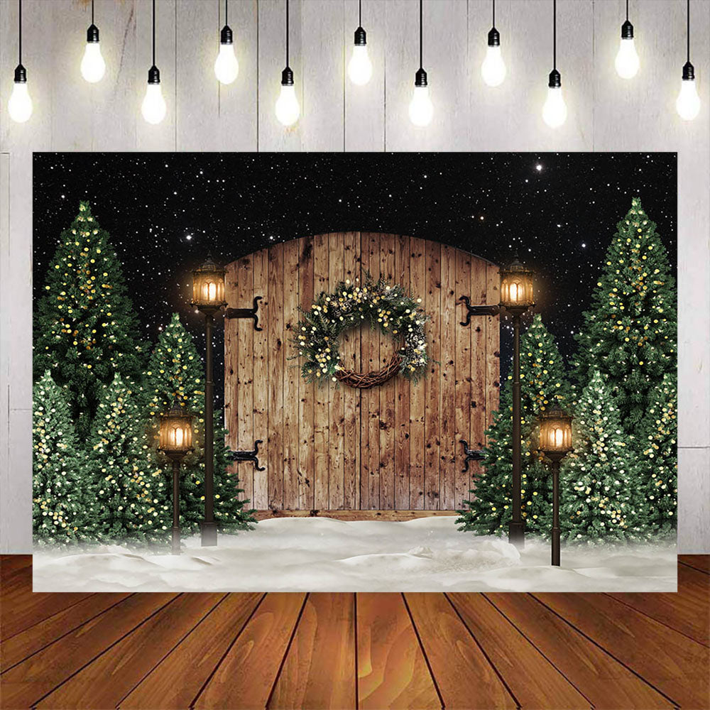 Mocsicka Merry Christmas Wood Door Photo Background – Mocsicka Party