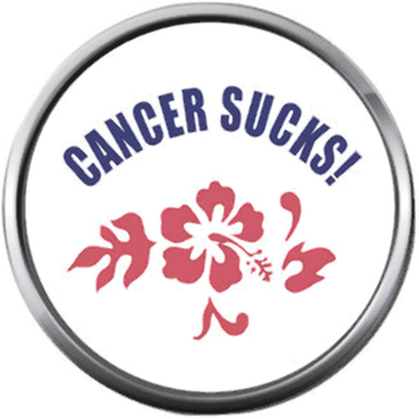 Cancer Sucks Hibiscus Purple Ribbon Breast Cancer Support Awareness Hope For A Cure Pendant Necklace