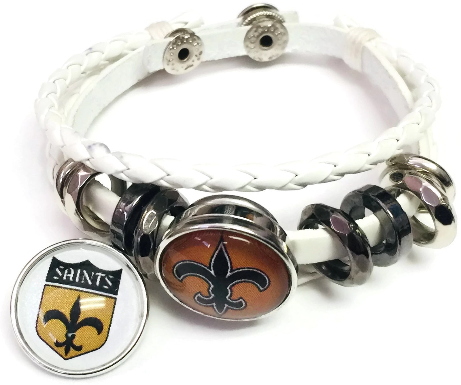 NFL Old Gold And Shield Logo New Orleans Saints Bracelet Footbal