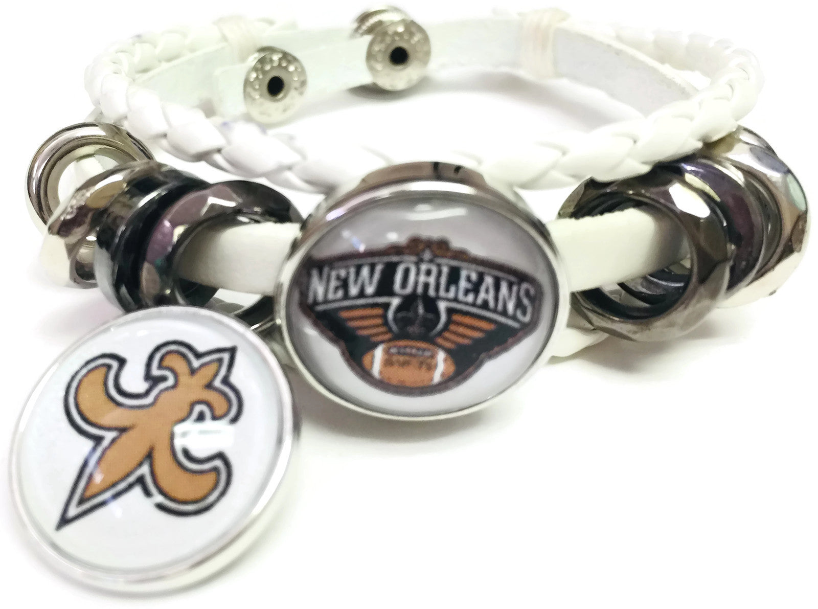 NFL New Orleans Saints Logo Bracelet Team Spirit Football Fan Wh