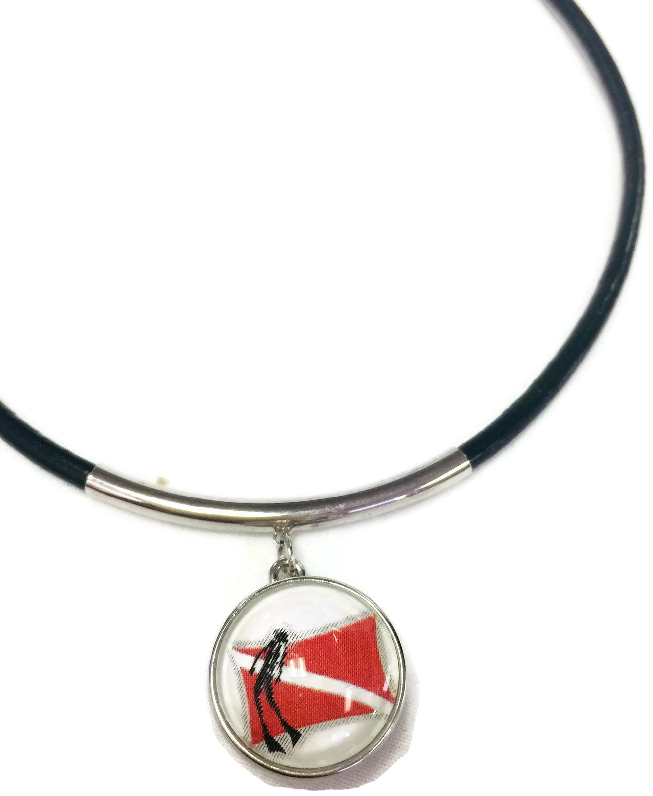 SCUBA Night Diver Flag and Diver on Flag 18" Necklace with 2 18MM - 20MM Snap Jewelry Charms