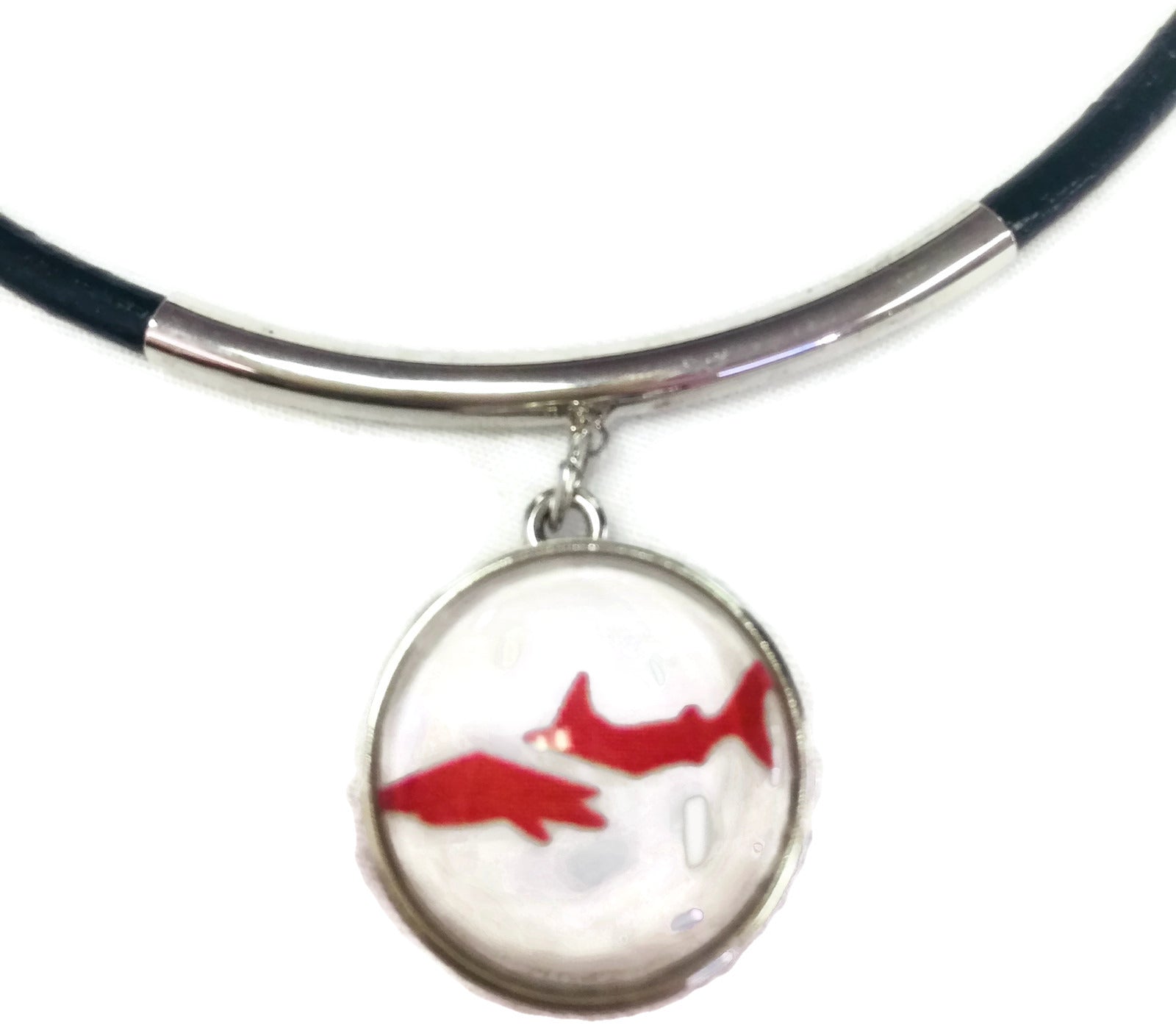 SCUBA Cave Diver Flag and Shark 15" Necklace with 2 18MM - 20MM Snap Jewelry Charms