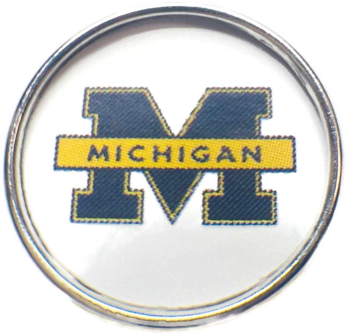 University of Michigan Wolverines College Logo Fashion Snap Jewelry University Snap Charm