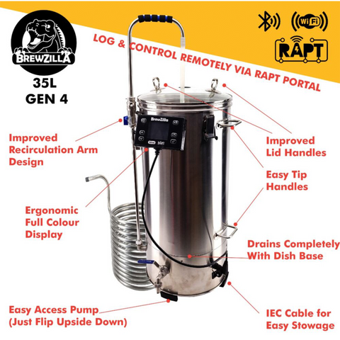 NEW MODEL EZZZ9169 Grainfather SPARGE WATER HEATER – Thermometer controlled  6.6 gallon hot water urn - Hobby Homebrew