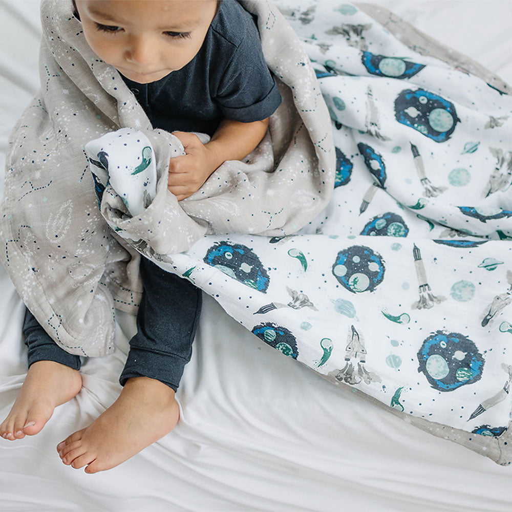 Muslin Snuggle Toddler Blanket Oh So Soft Space + Galaxy