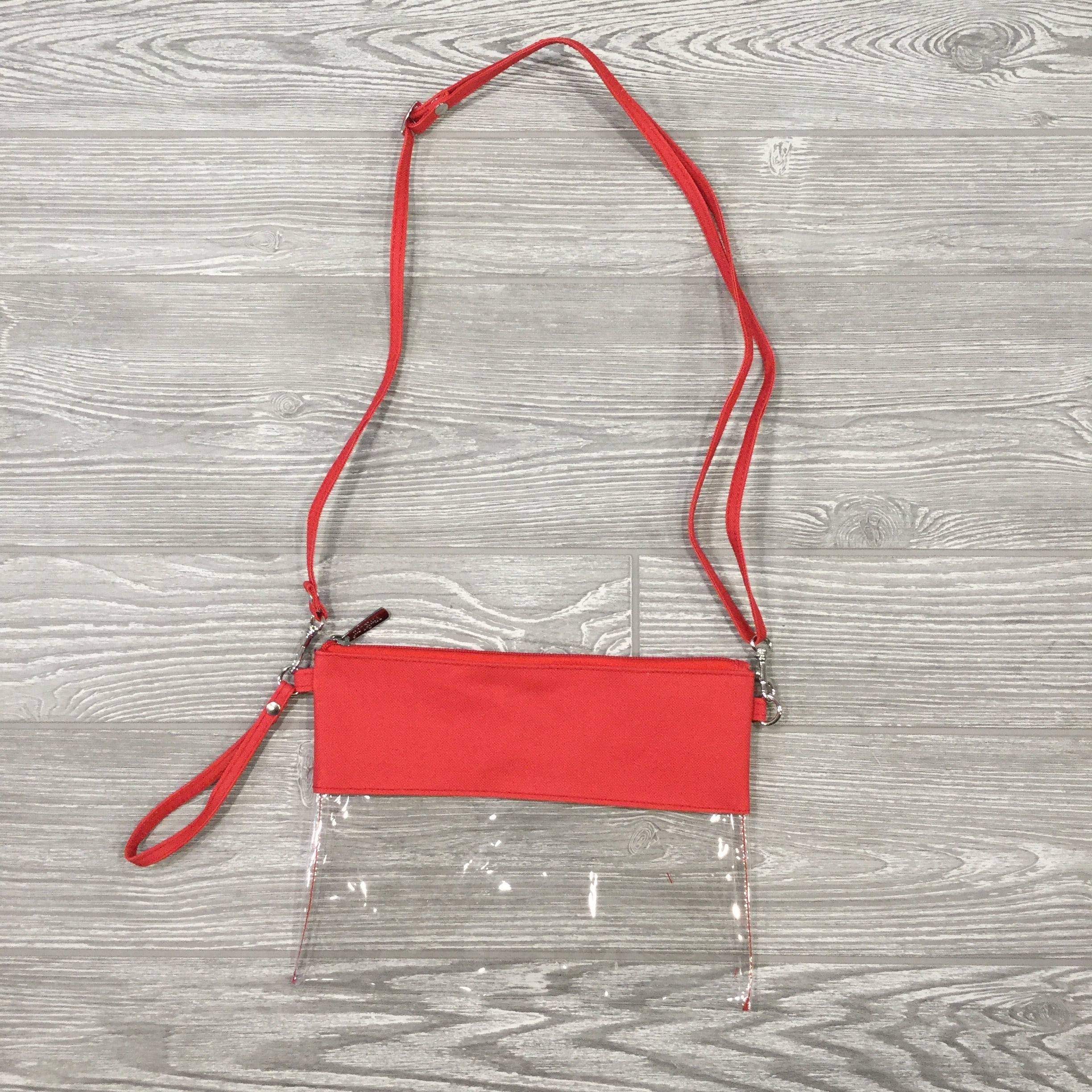 red clear purse