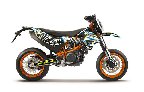 Full Graphics Kit For Ktm Smc R 690 12 18 Fluo Hoonigan Design Bling Graphix