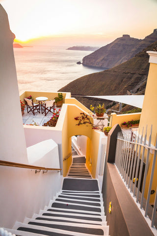 A patio with a beautiful waterfront view