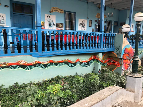 A colorful balcony in Barranco, Lima