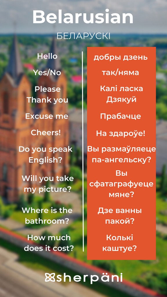 Sherpani Language Translation Wallpaper - Belarusian