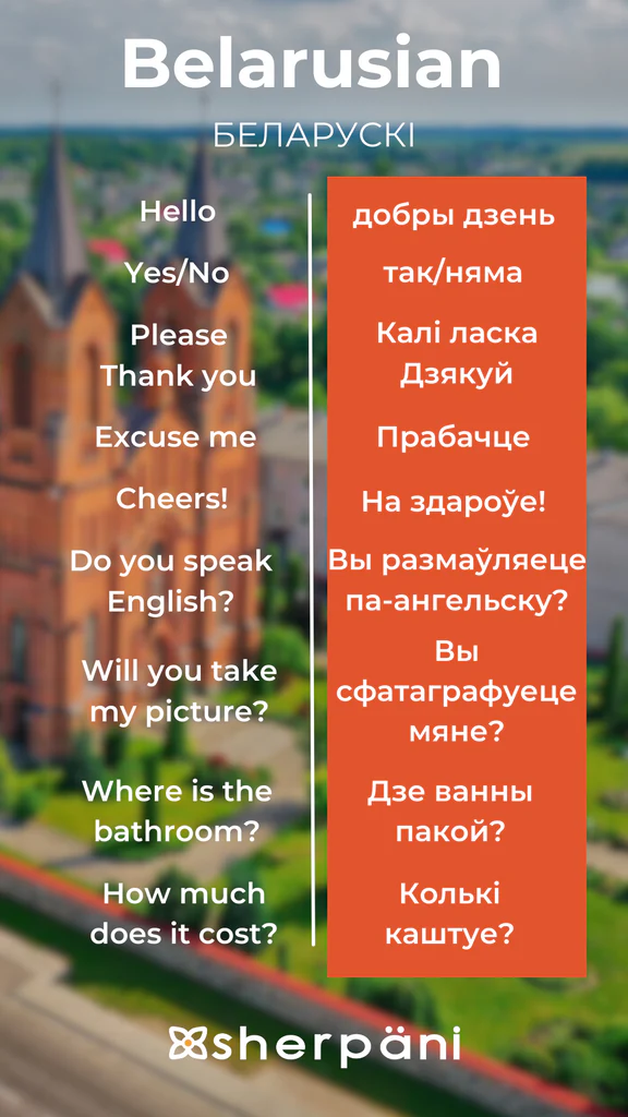 Sherpani Language Translation Wallpaper - Belarusian