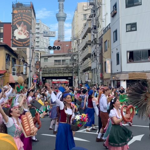 The annual Asakusa Samba Carnival Parade in Tokyo