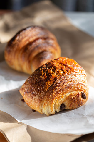 A chocolate croissant French pastry