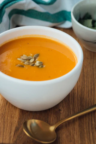 A bowl of butternut squash soup