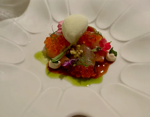 An artistically plated dish in Portugal