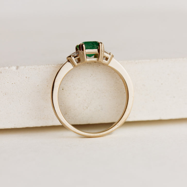 Asscher 3-Stone Engagement Ring | Audrey Ring | Evorden