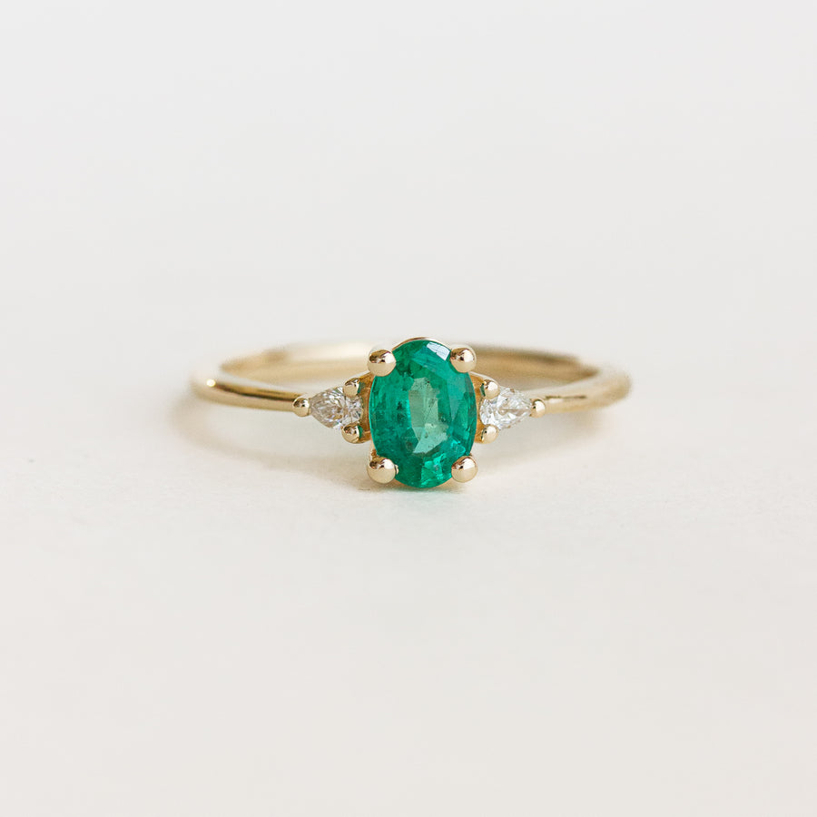 White Sapphire Three Stone Engagement Ring | Eleanor Ring | Evorden