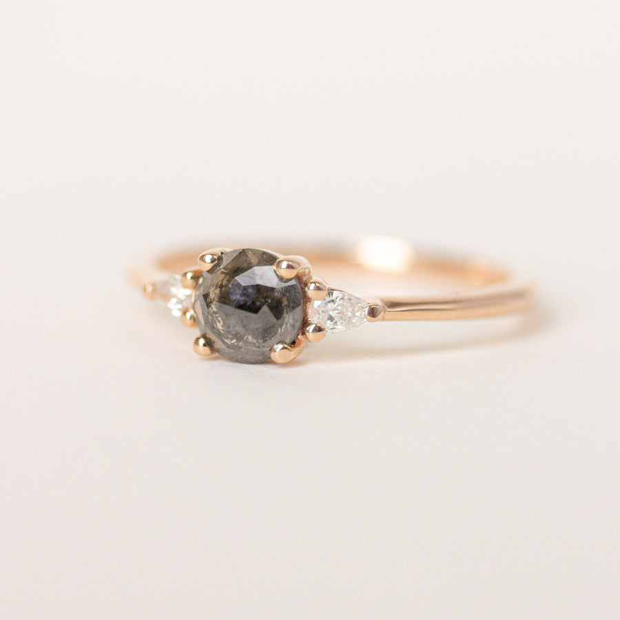 Salt and Pepper Black Diamond Engagement Ring | Maeve Ring | Evorden