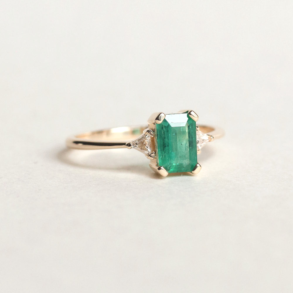 Emerald Cut Black Diamond Engagement Ring | Jolie Ring | Evorden