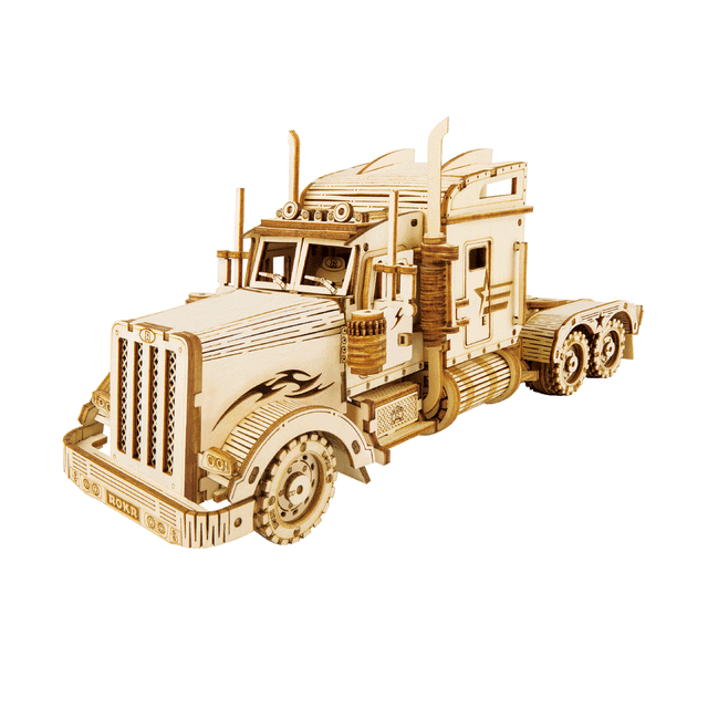 De Verdad Fabricación éxito 3D Wooden Puzzle: Semi-Truck Scale model – Hands Craft US, Inc.