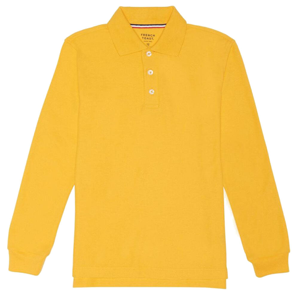 Long Sleeve Pique Polo Shirt - Boys - Gold – Kids For Less