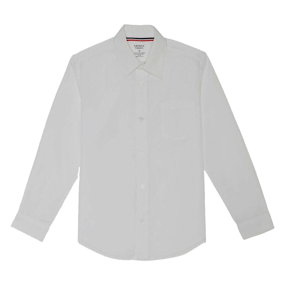 boys white long sleeve dress shirt