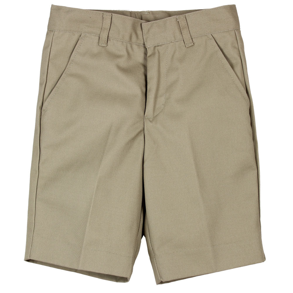 Flat Front Short - Boys - Khaki – Kids For Less