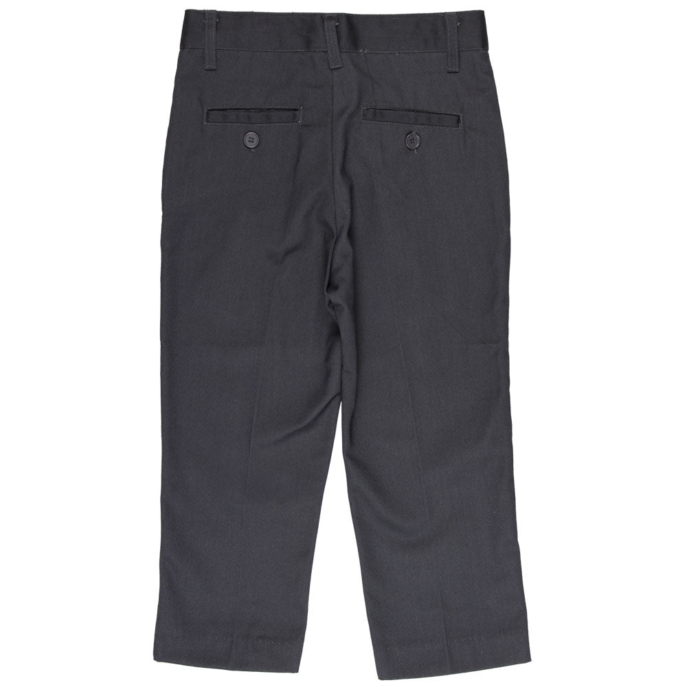 Flat Front Pants Double Knee-Adjustable Waist - Boys - Grey – Kids For Less