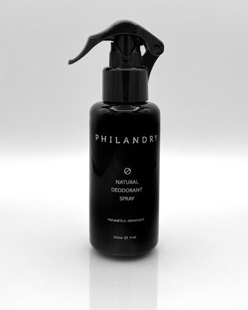 Natural Deodorant Spray fro Men Premium Glass Trigger Spray Bottle by PHILANDRY
