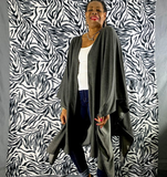 Nakidbird-Cotton French Terry Open Poncho Wrap Cardigan One Size -Free Shipping-[handmade plus size fashion]-Nakidbird