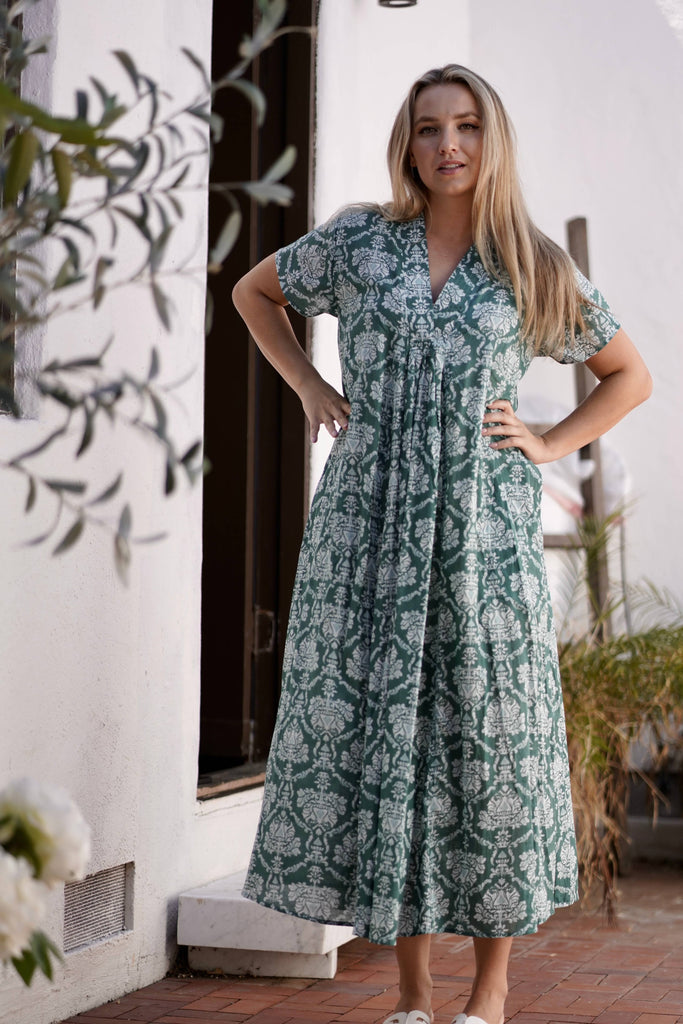 Lucille Plus Size Dress Botanical Dusk