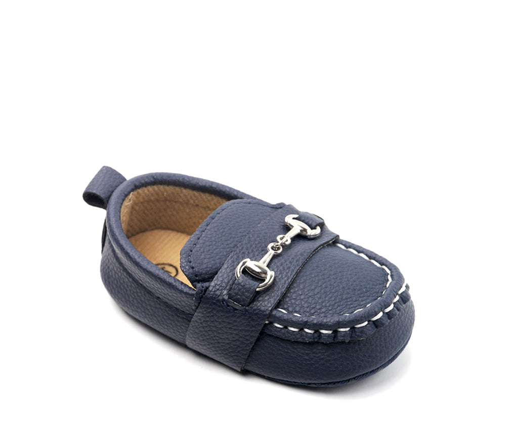 navy baby loafers